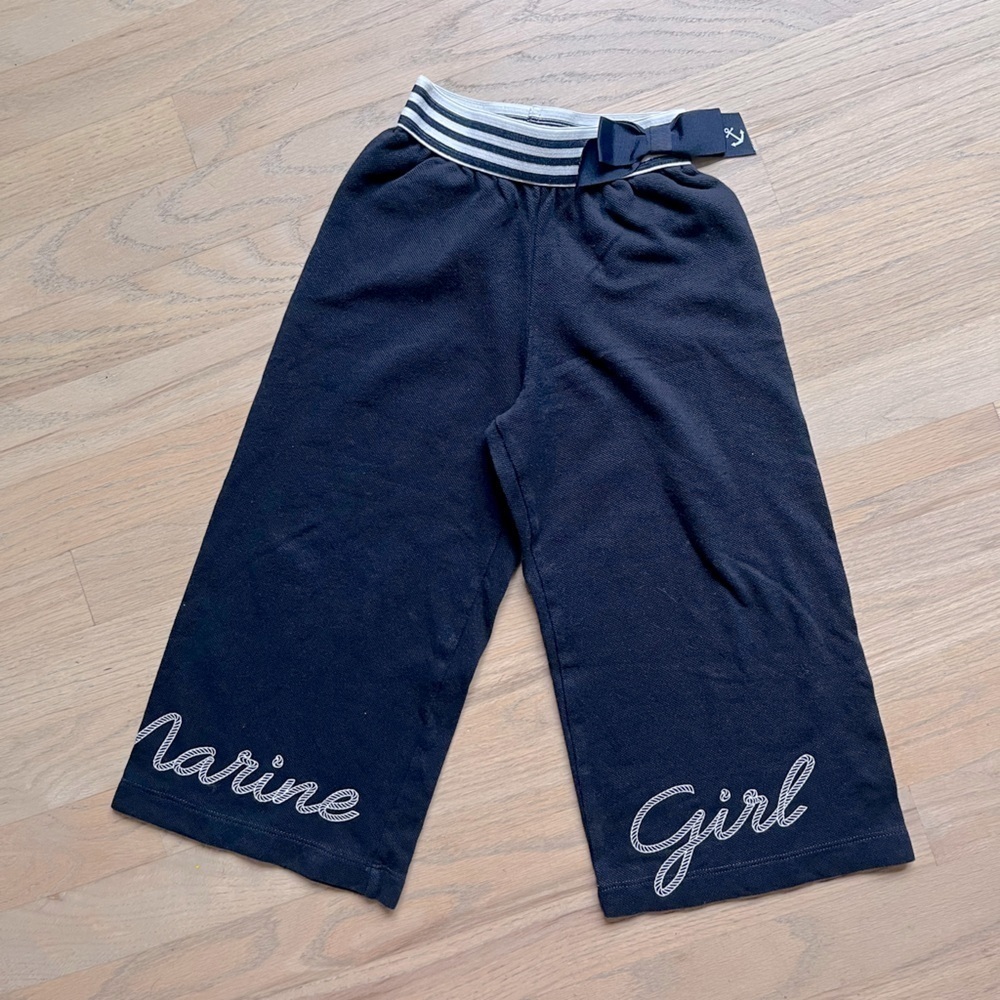 Lapin House Girl Preppy Wide Leg Pants Size 5 Nautical Stripe Marine Girl